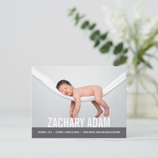 SIMPLE Faire-part de naissance moderne (Debout devant)