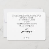 Simple Faire-part de naissance photo complète (Dos)