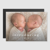 Simple Faire-part de naissance photo jumelle minim (Devant / Derrière)