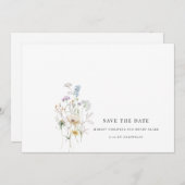 Simple faire-part floral de mariage à fleurs sauva (Devant / Derrière)