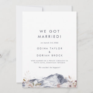 Simple Faire-part Floral Mountain Elopement