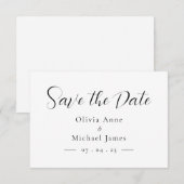 Simple faire-part noir et blanc à la date (Devant / Derrière)