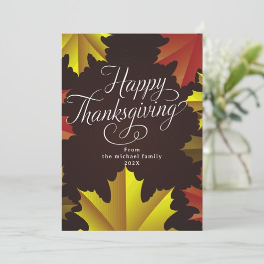 Simple Fall bon thanksgiving Carte de vacances pho (Debout devant)