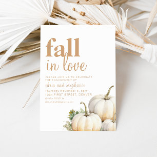 Simple Fall in Love Engagement Invitation