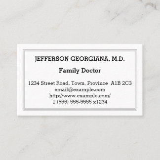 Simple Family Doctor Visitekaartje