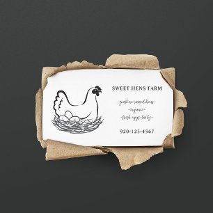 Simple Farmhouse Chicken Eggs QRCode Visitekaartje