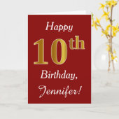 Simple Faux Gold 10e anniversaire + Carte de nom p (Fleur jaune)