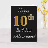 Simple Faux Gold 10e anniversaire + Carte de nom p (Fleur jaune)