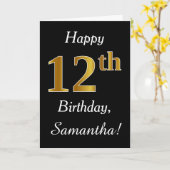 Simple Faux Gold 12e anniversaire + Carte de nom p (Fleur jaune)
