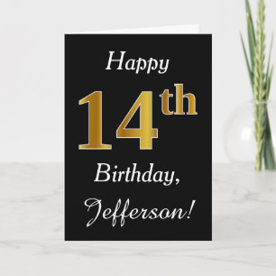 Simple Faux Gold 14e anniversaire + Carte de nom p