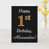 Simple Faux Gold 1er anniversaire + Carte de nom p (Fleur jaune)