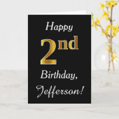 Simple Faux Gold 2e anniversaire + Carte de nom pe (Fleur jaune)
