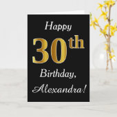 Simple Faux Gold 30e anniversaire + Carte de nom p (Fleur jaune)