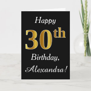 Simple Faux Gold 30e anniversaire + Carte de nom p