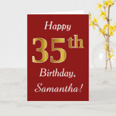 Simple Faux Gold 35e anniversaire + Carte de nom p (Fleur jaune)