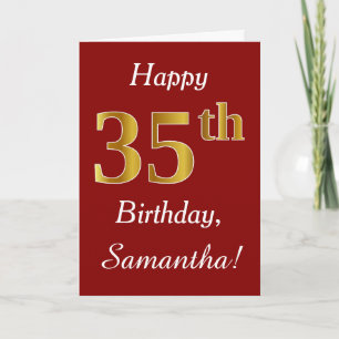 Simple Faux Gold 35e anniversaire + Carte de nom p