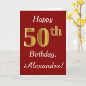 Simple Faux Gold 50e anniversaire + Carte de nom p (Fleur jaune)