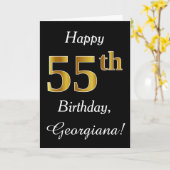 Simple Faux Gold 55e anniversaire + Carte de nom p (Fleur jaune)