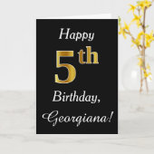 Simple Faux Gold 5e anniversaire + Carte de nom pe (Fleur jaune)