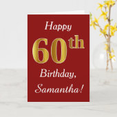Simple Faux Gold 60e anniversaire + Carte de nom p (Fleur jaune)