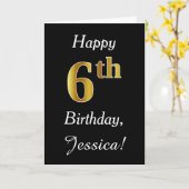 Simple Faux Gold 6e anniversaire + Carte de nom pe (Fleur jaune)
