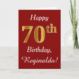 Simple Faux Gold 70e anniversaire + Carte de nom p