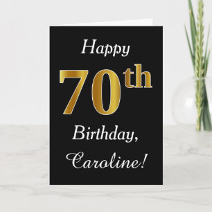 Simple Faux Gold 70e anniversaire + Carte de nom p