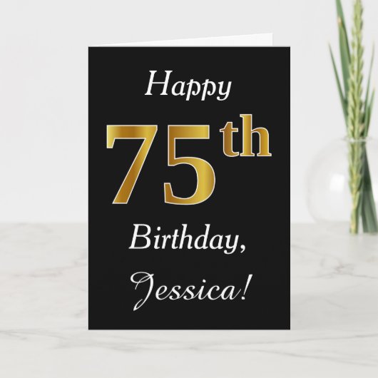 Simple Faux Gold 75e anniversaire + Carte de nom p (Devant)