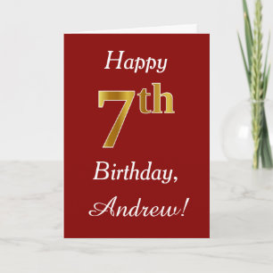 Simple Faux Gold 7e anniversaire + Carte de nom pe