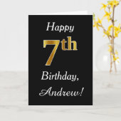 Simple Faux Gold 7e anniversaire + Carte de nom pe (Fleur jaune)