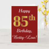 Simple Faux Gold 85e anniversaire + Carte de nom p (Fleur jaune)