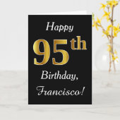 Simple Faux Gold 95e anniversaire + Carte de nom p (Fleur jaune)
