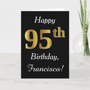 Simple Faux Gold 95e anniversaire + Carte de nom p