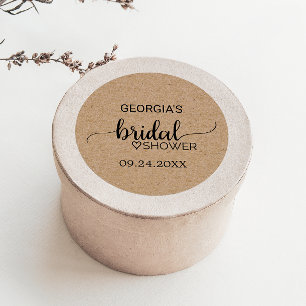 Simple Faux Kraft Calligraphy Vrijgezellenfeest Ronde Sticker