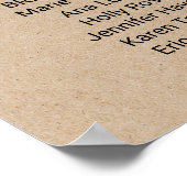 Simple Faux Kraft Calligraphy Wedding Programme Poster (Hoek)