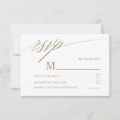Simple Faux Or Calligraphie Mariage RSVP (Devant)