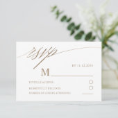 Simple Faux Or Calligraphie Mariage RSVP (Debout devant)