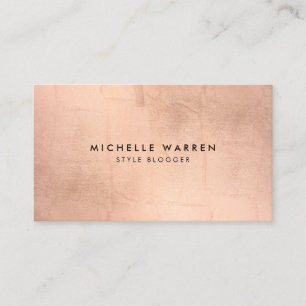 Simple Faux Roos Gold blogger, schrijver Visitekaartje