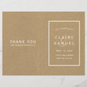 Simple Faux Rustic Kraft Wedding Programme (Voorkant)