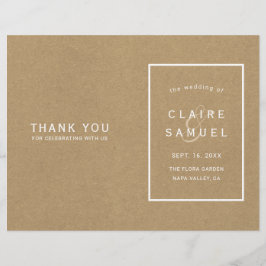 Simple Faux Rustic Kraft Wedding Programme