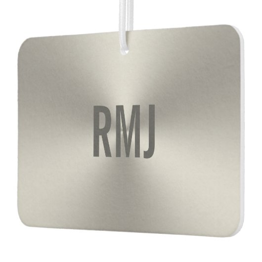 Simple Faux Silver Grey Monogram Luchtverfrisser (Links)
