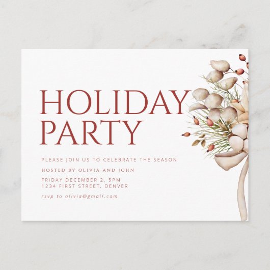 Simple Fête de Noël Invitation (Devant)