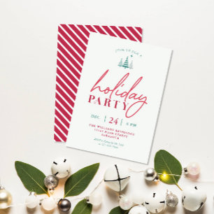 Simple Fête de Noël Invitation Rouge