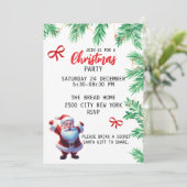 simple fête père Noël noeud de Noël invitations (Debout devant)
