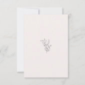 Simple Feuillage Texte Doré Blush Réponse Mariage (Dos)