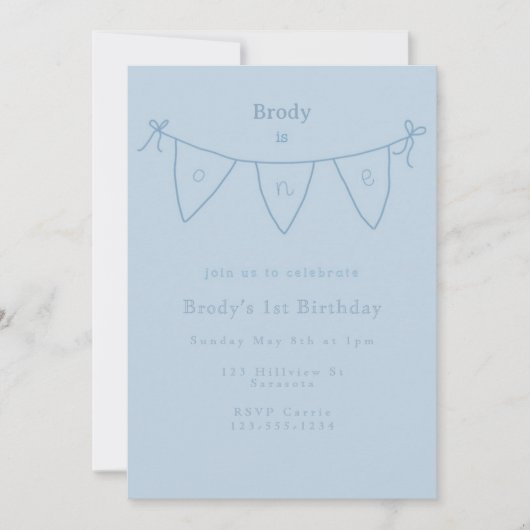 Simple First Birthday Invitation (Devant)