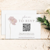 Simple Fleur sauvage Boho Wedding RSVP avec QR Cod