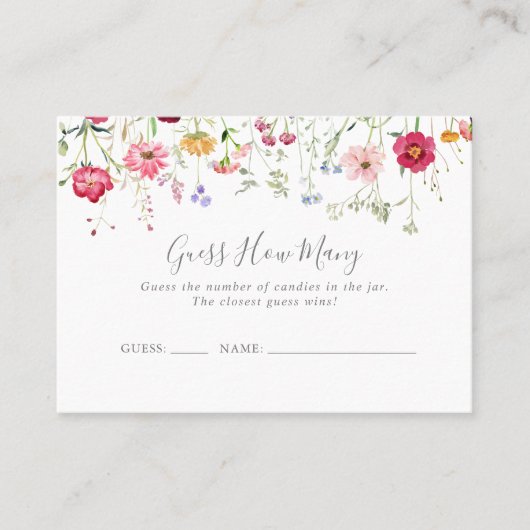 Simple Fleur sauvage Devinez Combien De Carte De J (Devant)