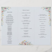 Simple Fleur sauvage Dusty Blue Wedding Programme  (Dos)