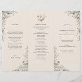 Simple Fleur sauvage Fern Beige Mariage Programme  (Devant)